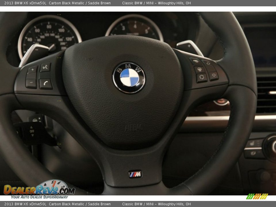 2013 BMW X6 xDrive50i Carbon Black Metallic / Saddle Brown Photo #11