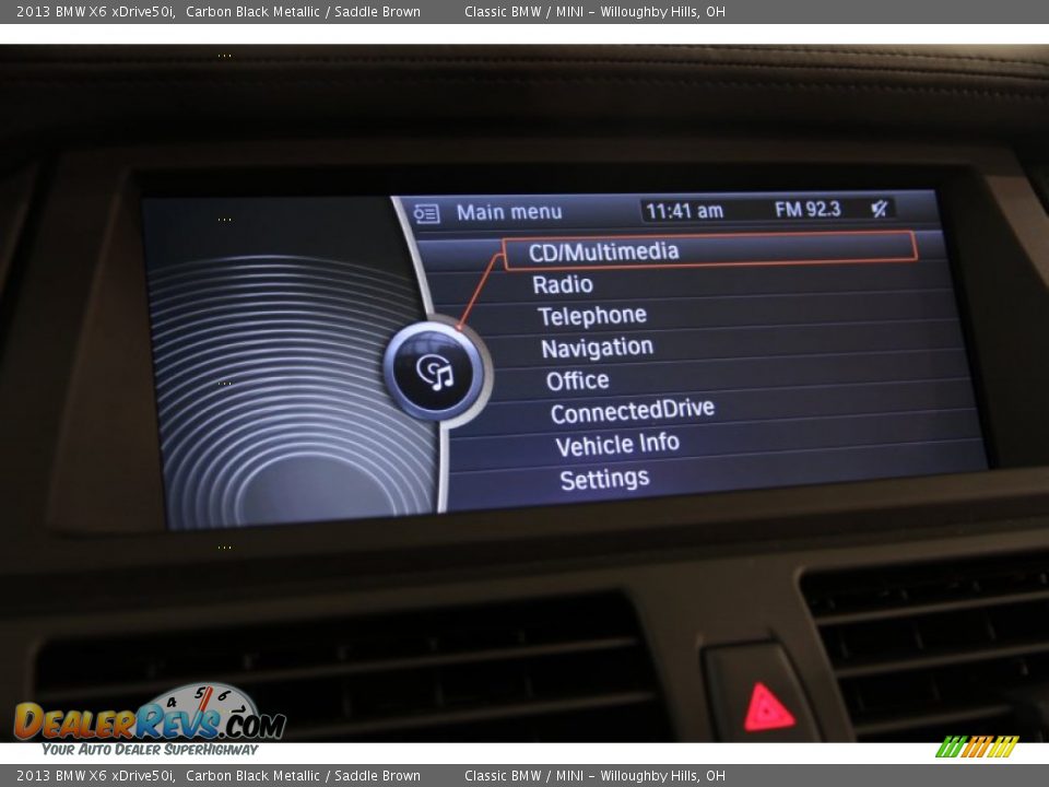 2013 BMW X6 xDrive50i Carbon Black Metallic / Saddle Brown Photo #18