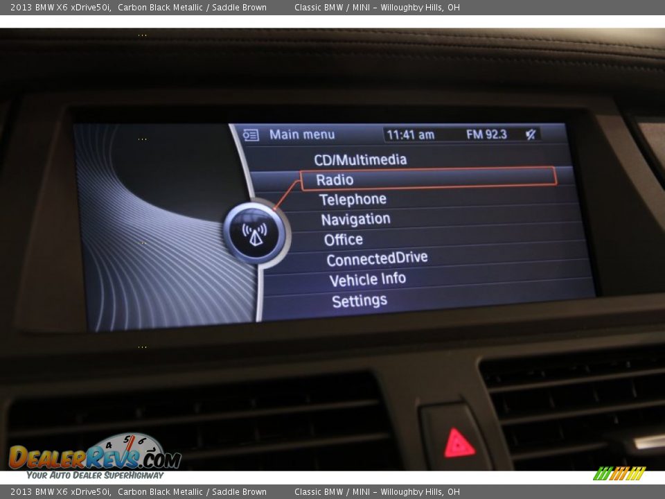 2013 BMW X6 xDrive50i Carbon Black Metallic / Saddle Brown Photo #20