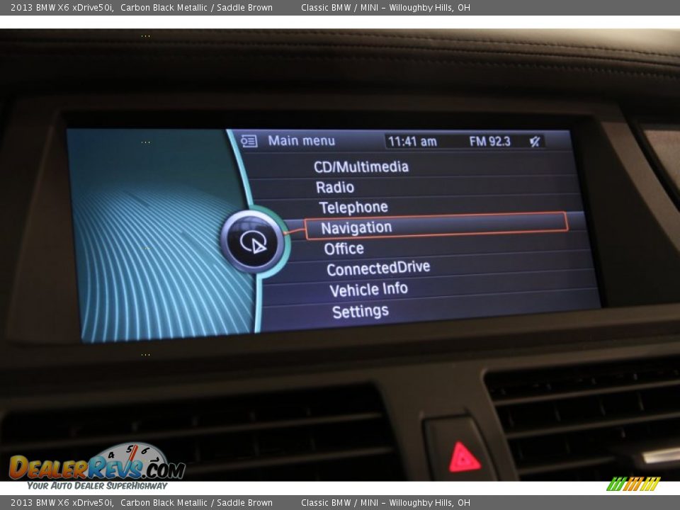 2013 BMW X6 xDrive50i Carbon Black Metallic / Saddle Brown Photo #23