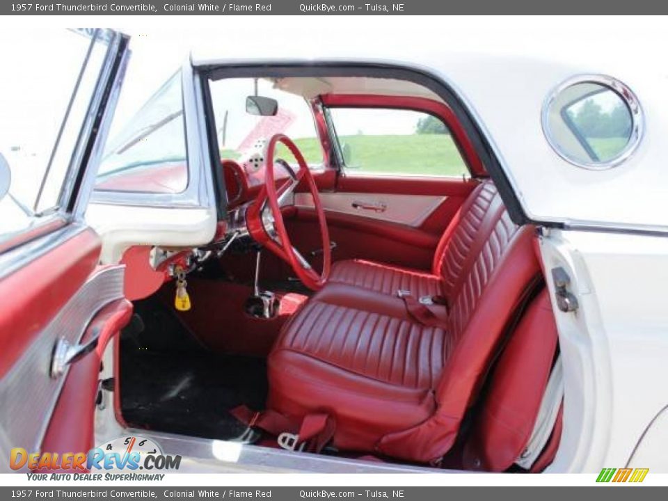 1957 Ford Thunderbird Convertible Colonial White / Flame Red Photo #4