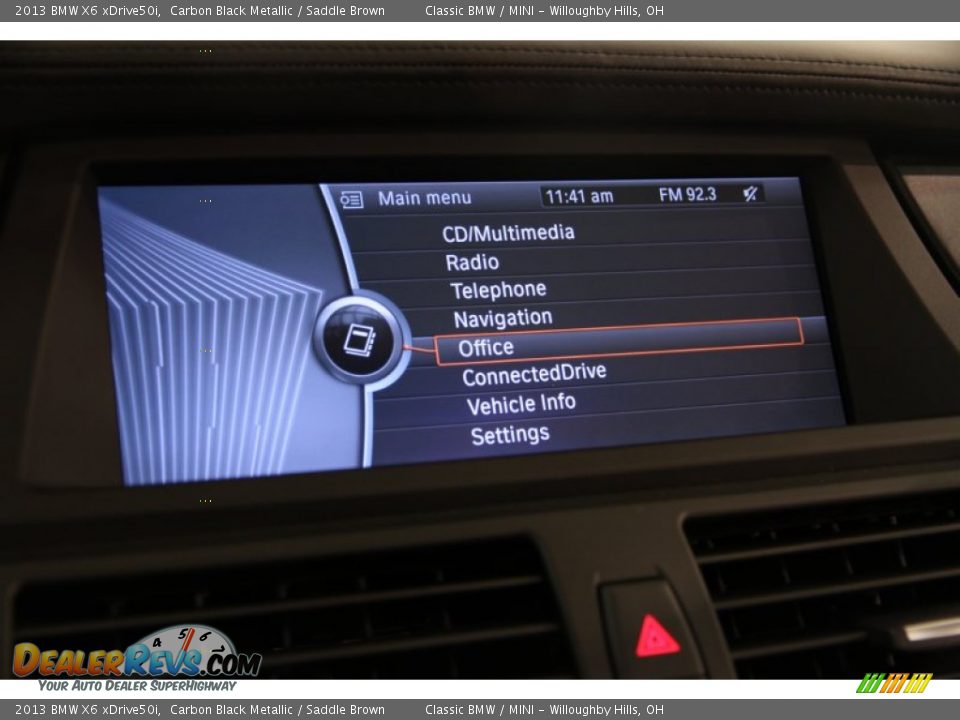 2013 BMW X6 xDrive50i Carbon Black Metallic / Saddle Brown Photo #25