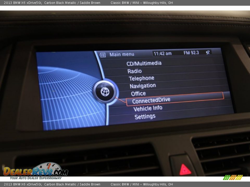 2013 BMW X6 xDrive50i Carbon Black Metallic / Saddle Brown Photo #27