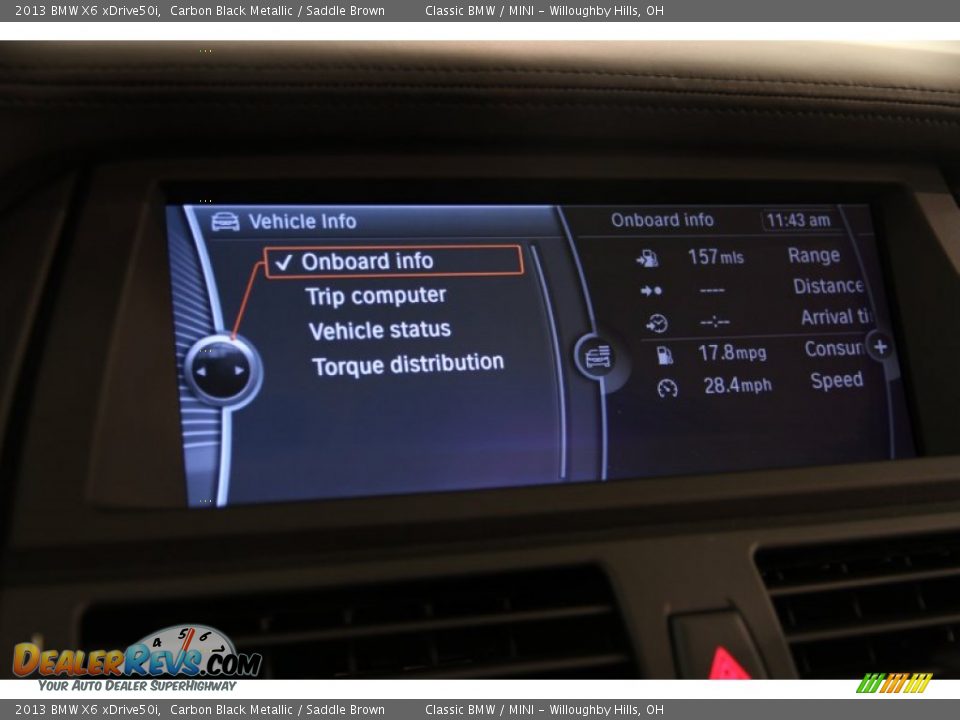 2013 BMW X6 xDrive50i Carbon Black Metallic / Saddle Brown Photo #33