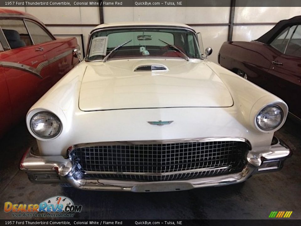 1957 Ford Thunderbird Convertible Colonial White / Flame Red Photo #12