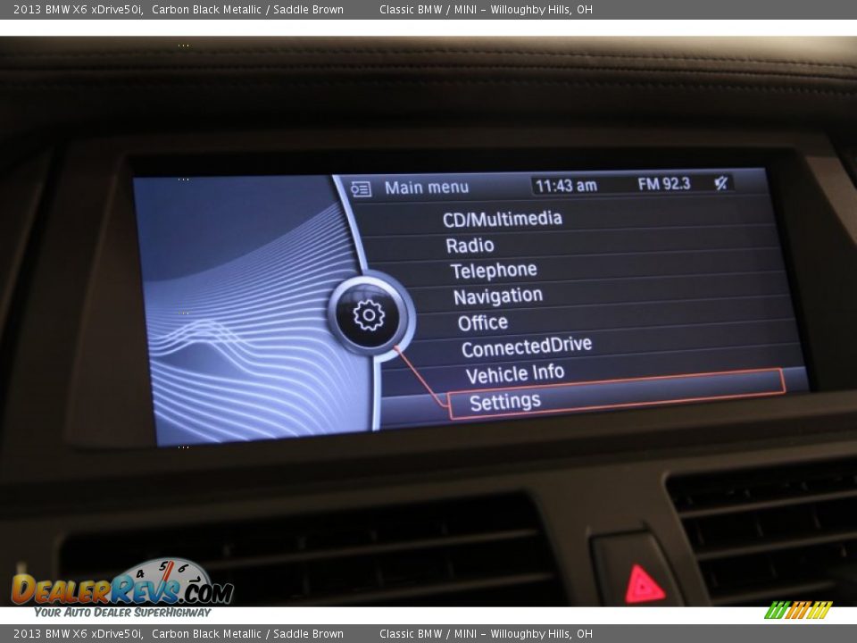 2013 BMW X6 xDrive50i Carbon Black Metallic / Saddle Brown Photo #34