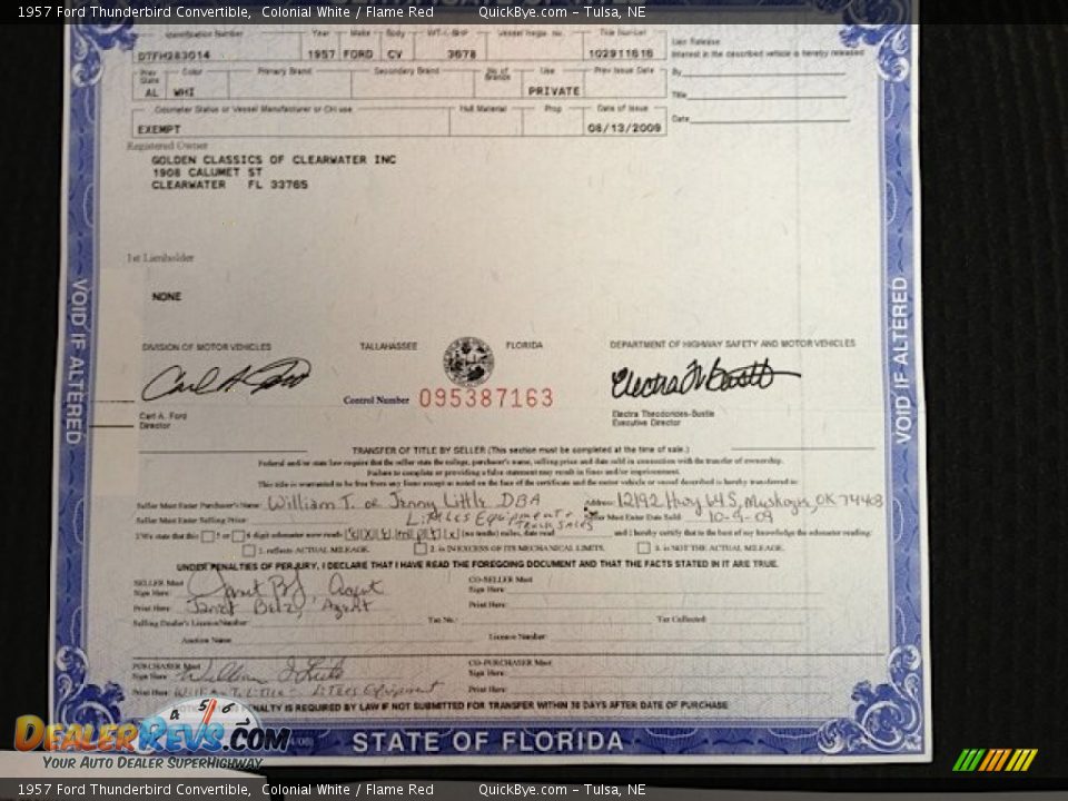 1957 Ford Thunderbird Convertible Colonial White / Flame Red Photo #16
