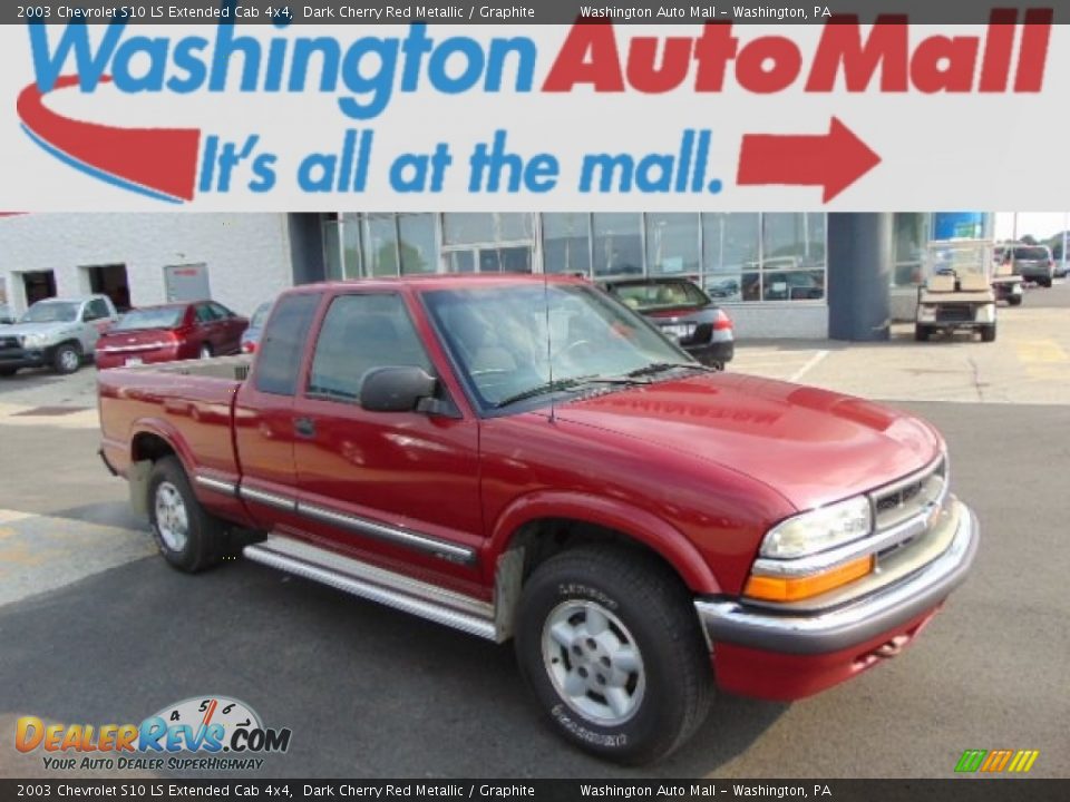 2003 Chevrolet S10 LS Extended Cab 4x4 Dark Cherry Red Metallic / Graphite Photo #1