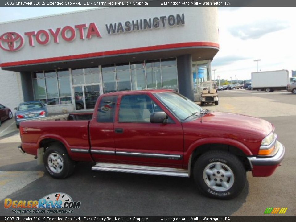 2003 Chevrolet S10 LS Extended Cab 4x4 Dark Cherry Red Metallic / Graphite Photo #2