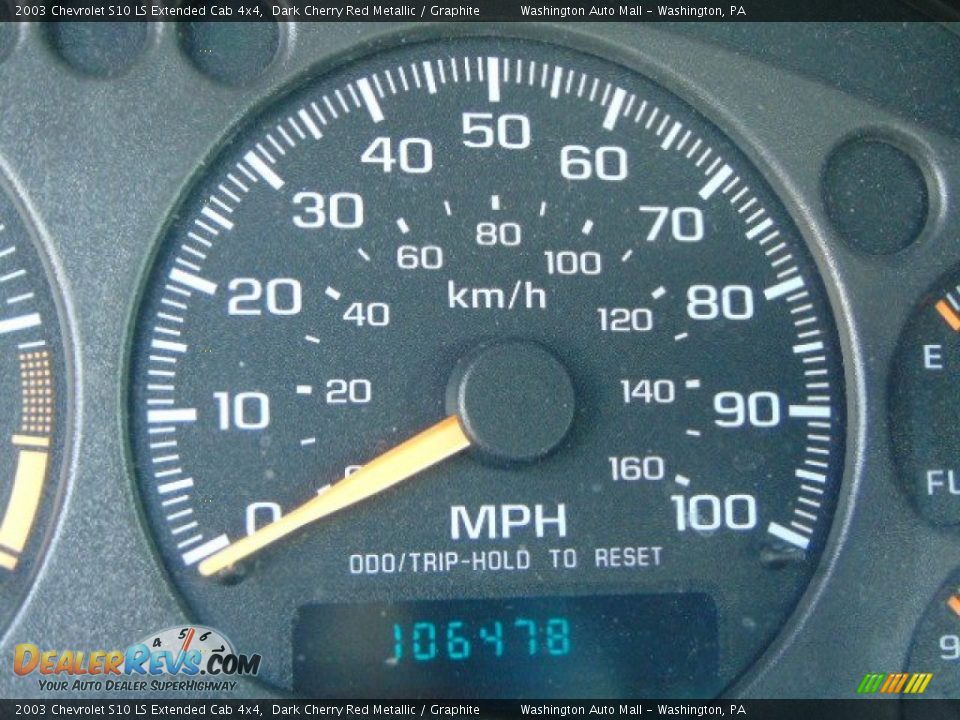 2003 Chevrolet S10 LS Extended Cab 4x4 Dark Cherry Red Metallic / Graphite Photo #20