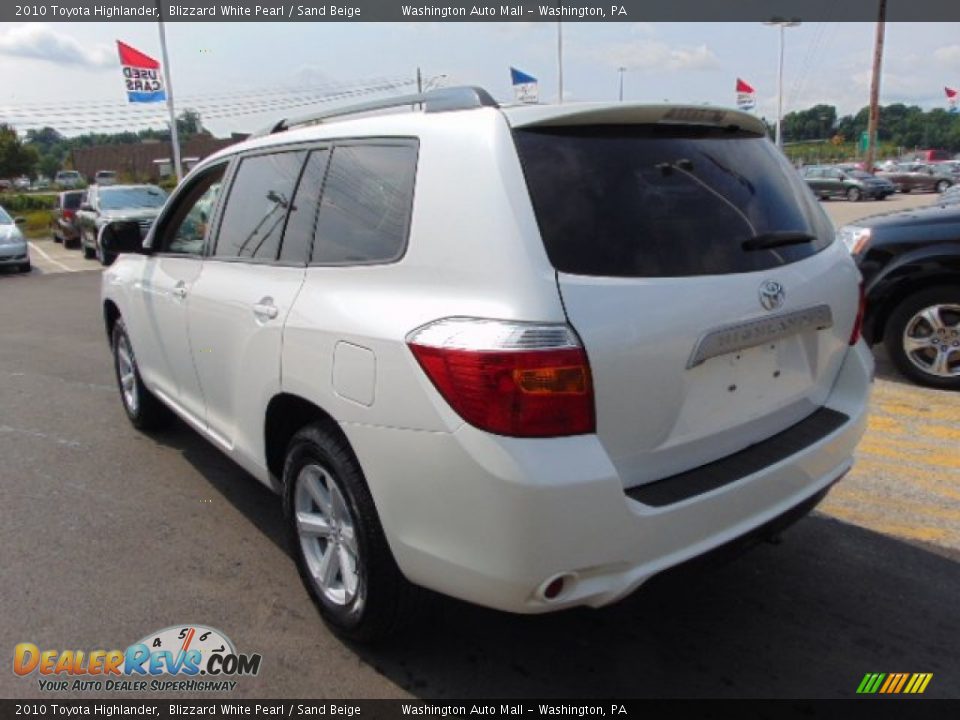 2010 Toyota Highlander Blizzard White Pearl / Sand Beige Photo #7