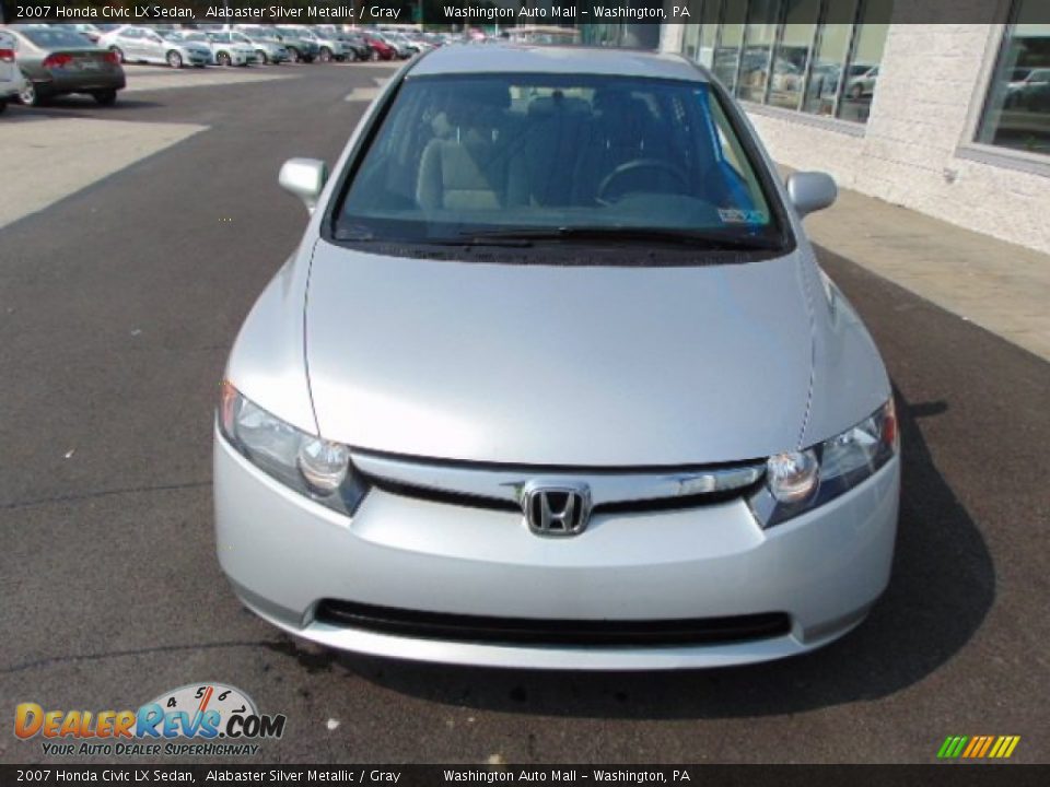 2007 Honda Civic LX Sedan Alabaster Silver Metallic / Gray Photo #3