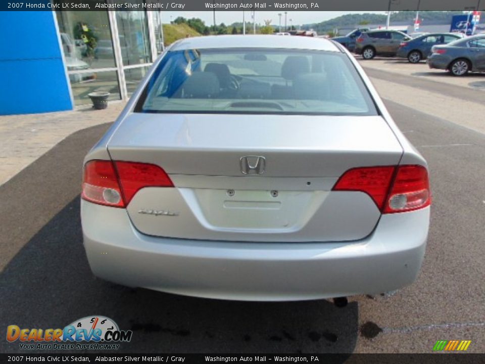 2007 Honda Civic LX Sedan Alabaster Silver Metallic / Gray Photo #7