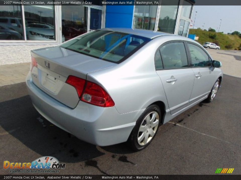 2007 Honda Civic LX Sedan Alabaster Silver Metallic / Gray Photo #8