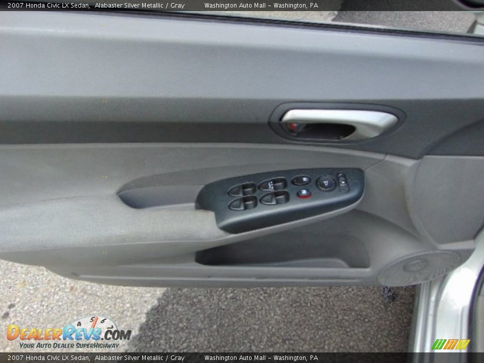 2007 Honda Civic LX Sedan Alabaster Silver Metallic / Gray Photo #10