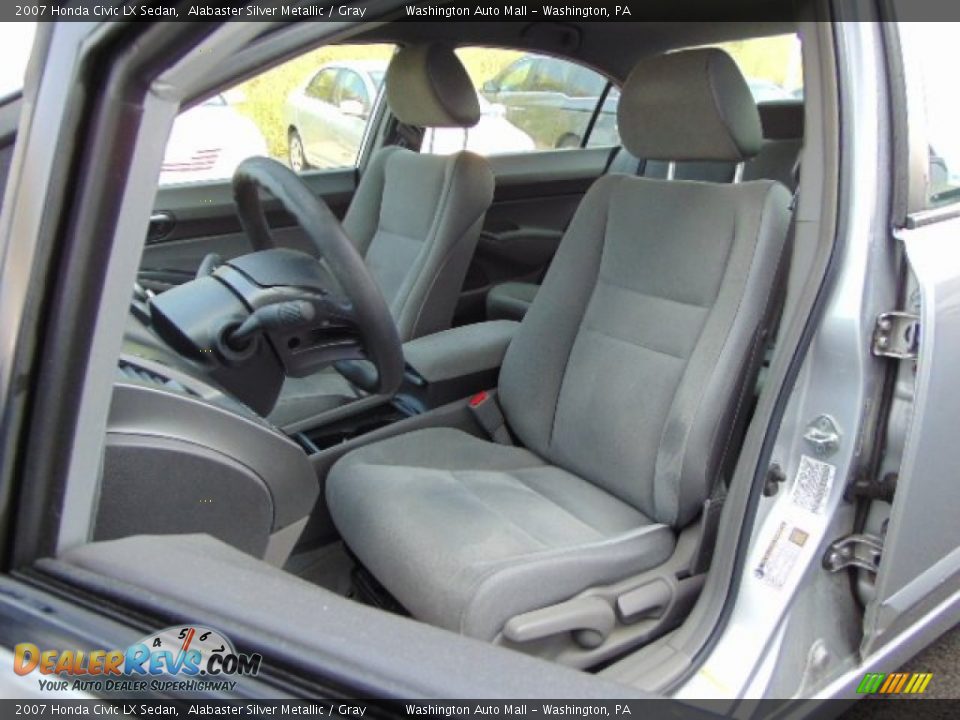 2007 Honda Civic LX Sedan Alabaster Silver Metallic / Gray Photo #13