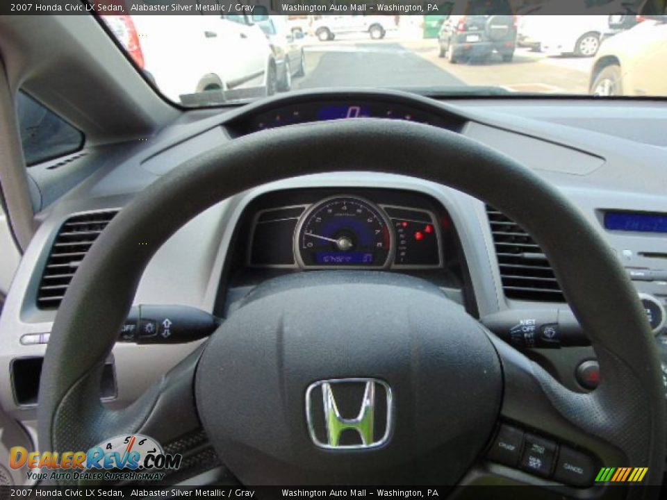 2007 Honda Civic LX Sedan Alabaster Silver Metallic / Gray Photo #15