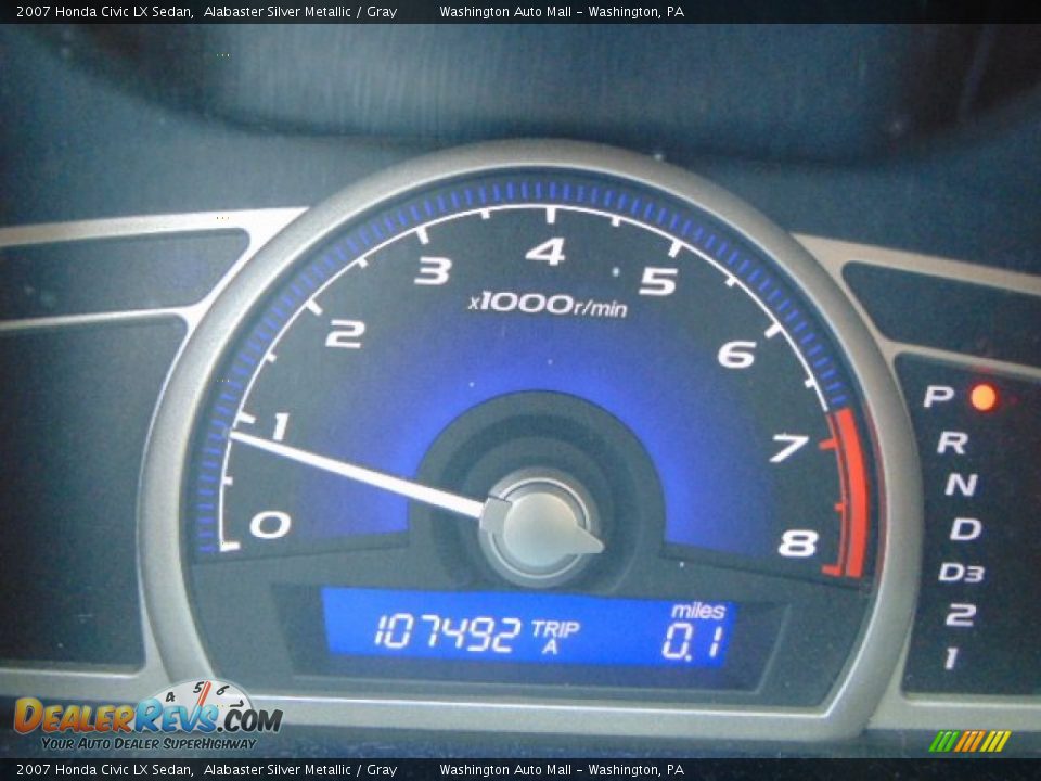 2007 Honda Civic LX Sedan Alabaster Silver Metallic / Gray Photo #20