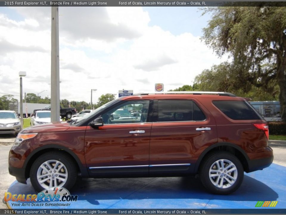 2015 Ford Explorer XLT Bronze Fire / Medium Light Stone Photo #2