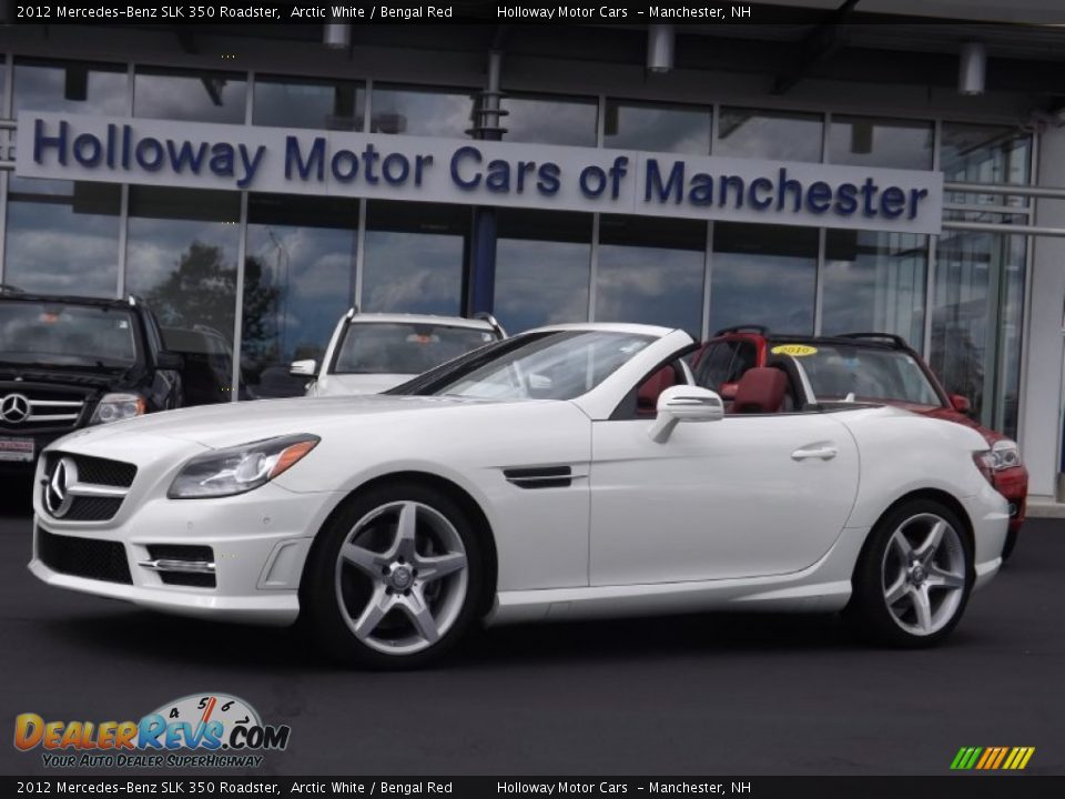 2012 Mercedes-Benz SLK 350 Roadster Arctic White / Bengal Red Photo #1