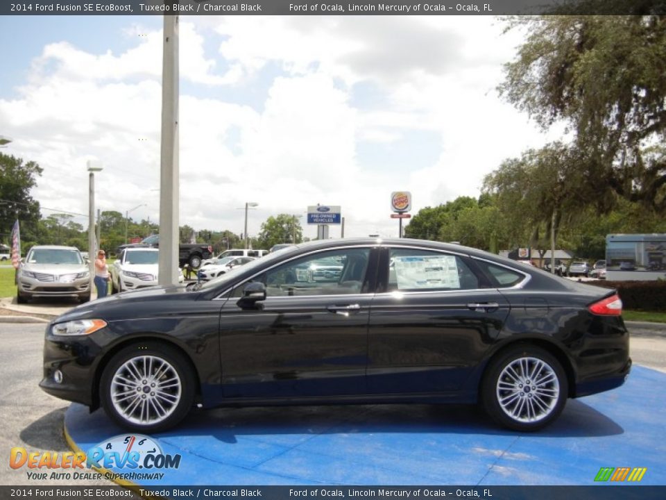 2014 Ford Fusion SE EcoBoost Tuxedo Black / Charcoal Black Photo #2