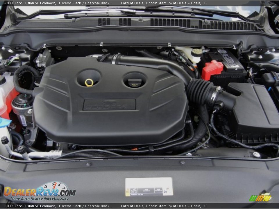 2014 Ford Fusion SE EcoBoost Tuxedo Black / Charcoal Black Photo #12