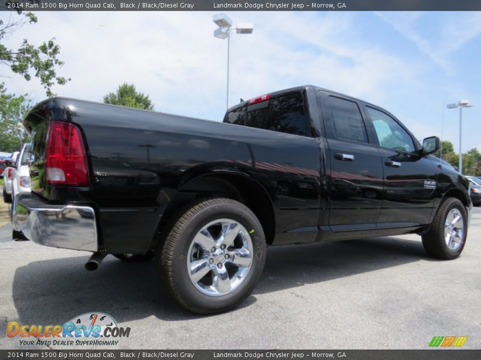 2014 Ram 1500 Big Horn Quad Cab Black / Black/Diesel Gray Photo #3