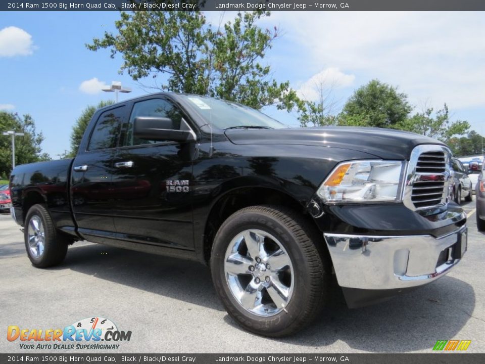 2014 Ram 1500 Big Horn Quad Cab Black / Black/Diesel Gray Photo #4