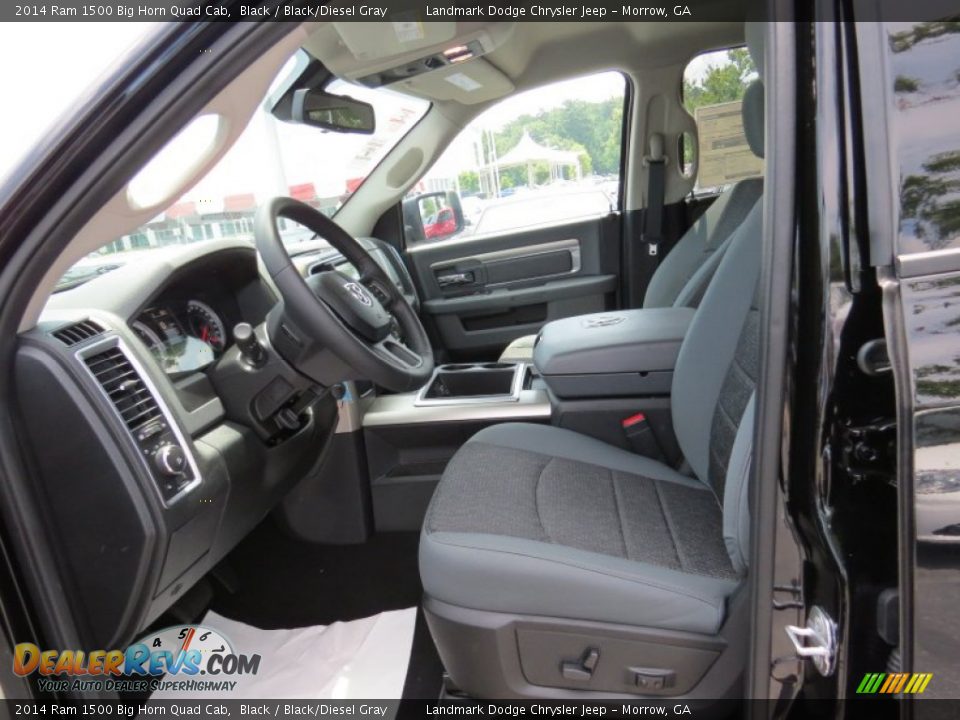 2014 Ram 1500 Big Horn Quad Cab Black / Black/Diesel Gray Photo #7