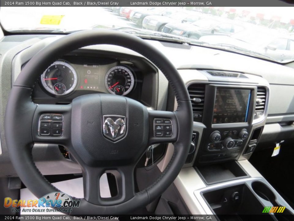 2014 Ram 1500 Big Horn Quad Cab Black / Black/Diesel Gray Photo #8