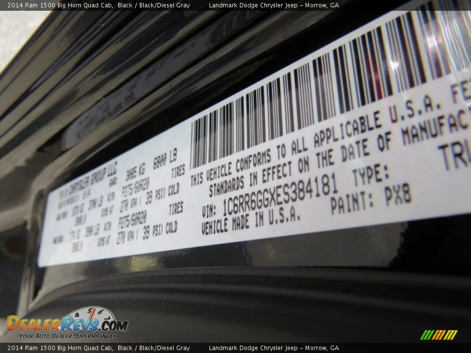 2014 Ram 1500 Big Horn Quad Cab Black / Black/Diesel Gray Photo #10