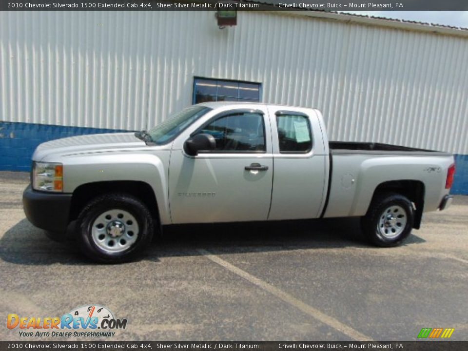 2010 Chevrolet Silverado 1500 Extended Cab 4x4 Sheer Silver Metallic / Dark Titanium Photo #2