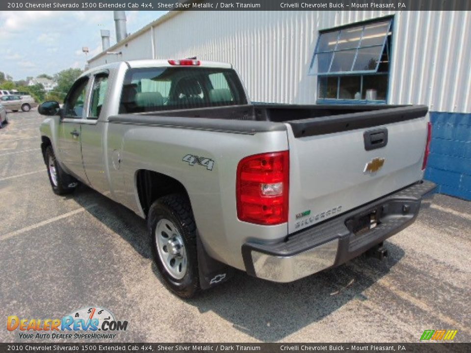 2010 Chevrolet Silverado 1500 Extended Cab 4x4 Sheer Silver Metallic / Dark Titanium Photo #5