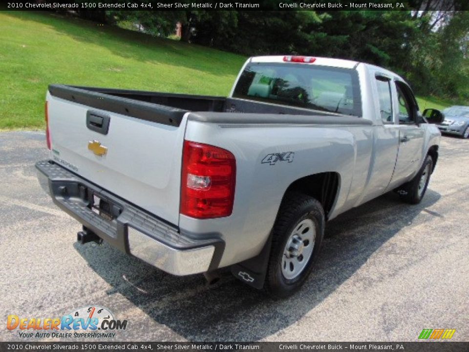 2010 Chevrolet Silverado 1500 Extended Cab 4x4 Sheer Silver Metallic / Dark Titanium Photo #8