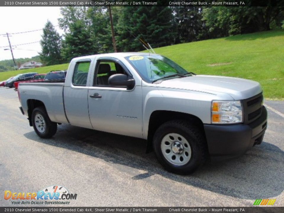 2010 Chevrolet Silverado 1500 Extended Cab 4x4 Sheer Silver Metallic / Dark Titanium Photo #9