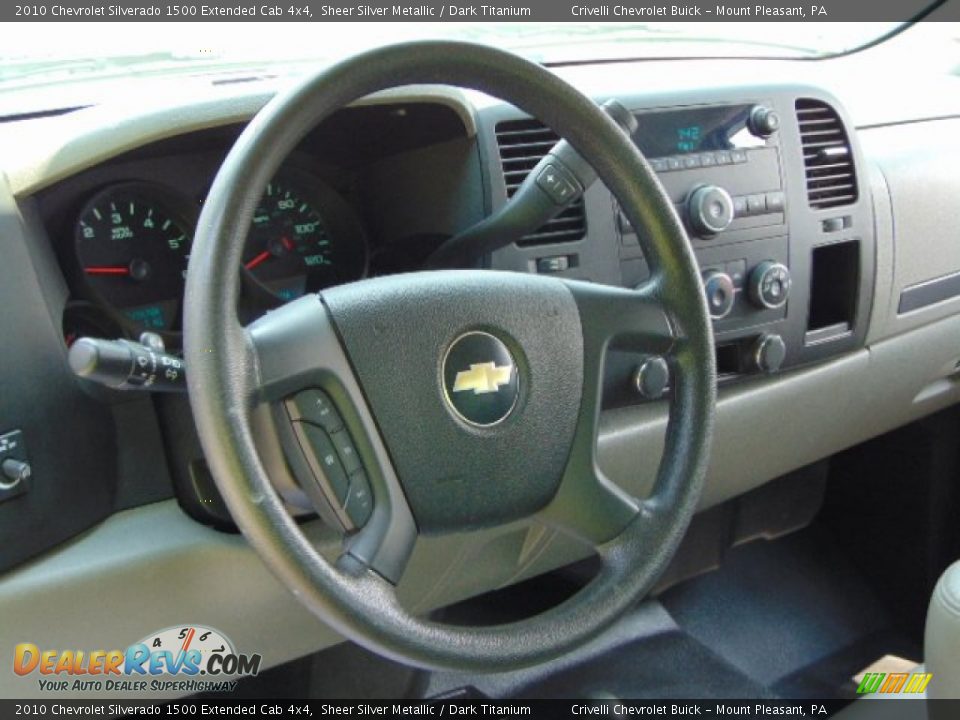 2010 Chevrolet Silverado 1500 Extended Cab 4x4 Sheer Silver Metallic / Dark Titanium Photo #15
