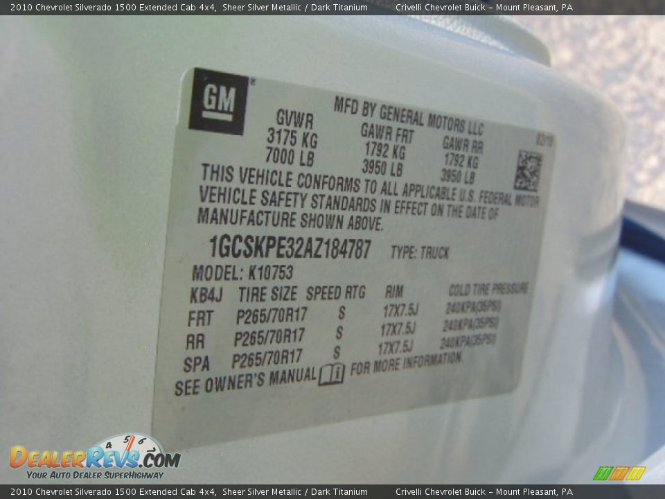 2010 Chevrolet Silverado 1500 Extended Cab 4x4 Sheer Silver Metallic / Dark Titanium Photo #28