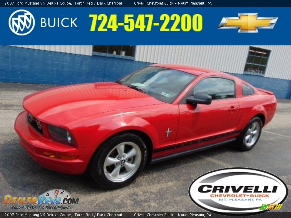 2007 Ford Mustang V6 Deluxe Coupe Torch Red / Dark Charcoal Photo #1