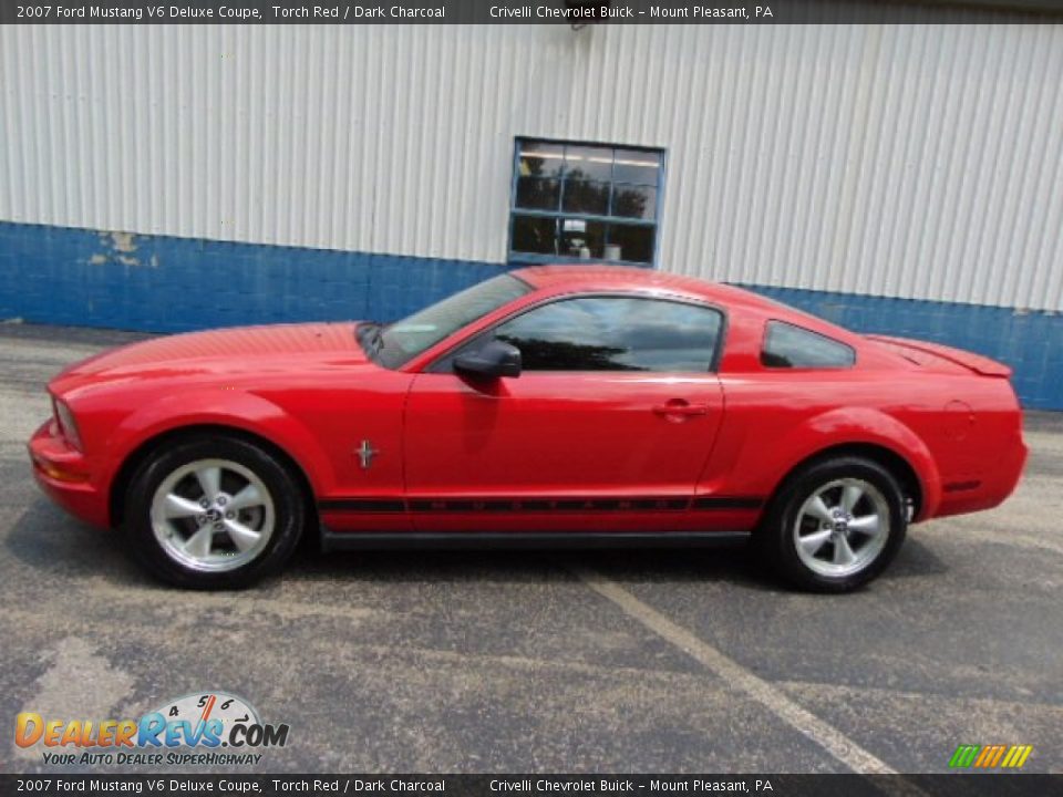 2007 Ford Mustang V6 Deluxe Coupe Torch Red / Dark Charcoal Photo #2