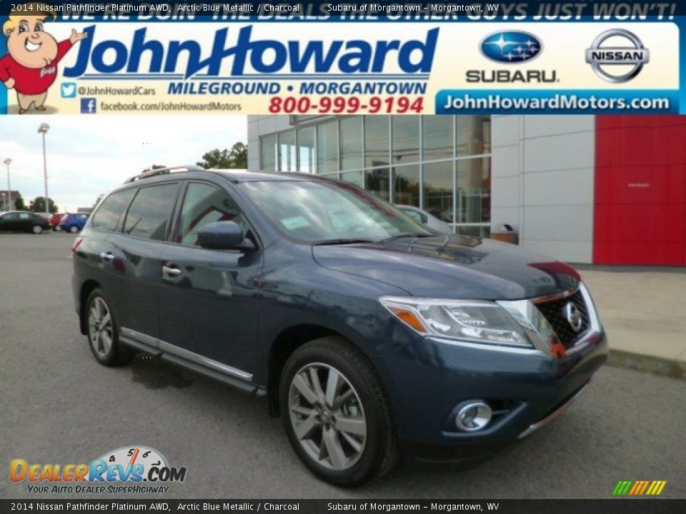 2014 Nissan Pathfinder Platinum AWD Arctic Blue Metallic / Charcoal Photo #1