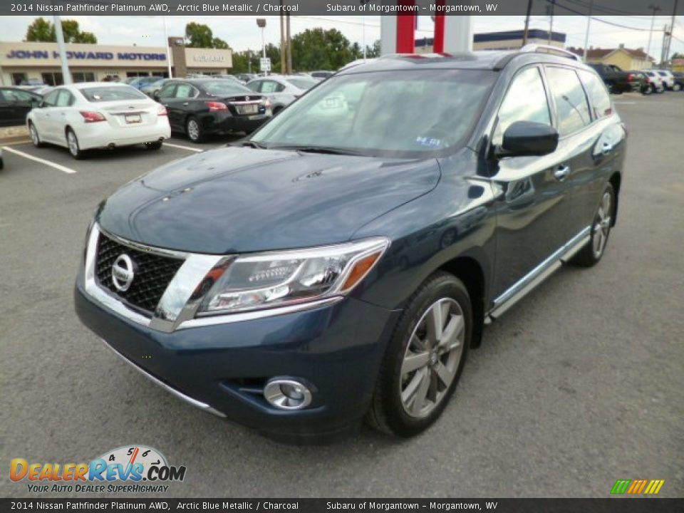 2014 Nissan Pathfinder Platinum AWD Arctic Blue Metallic / Charcoal Photo #3