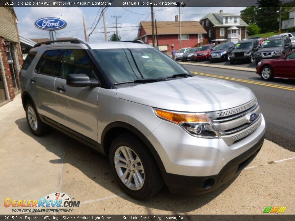 2015 Ford Explorer 4WD Ingot Silver / Medium Light Stone Photo #3