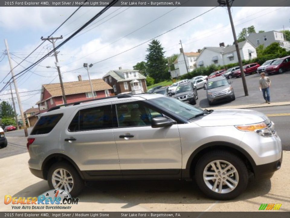 2015 Ford Explorer 4WD Ingot Silver / Medium Light Stone Photo #4