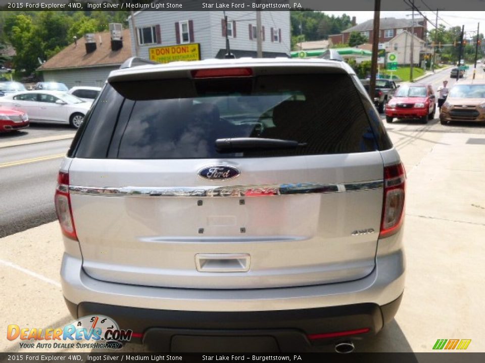 2015 Ford Explorer 4WD Ingot Silver / Medium Light Stone Photo #5