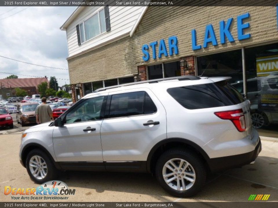2015 Ford Explorer 4WD Ingot Silver / Medium Light Stone Photo #7