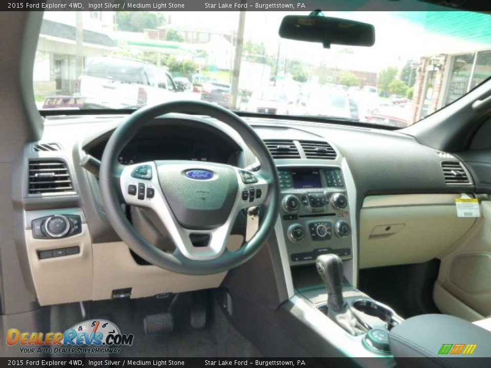 2015 Ford Explorer 4WD Ingot Silver / Medium Light Stone Photo #12