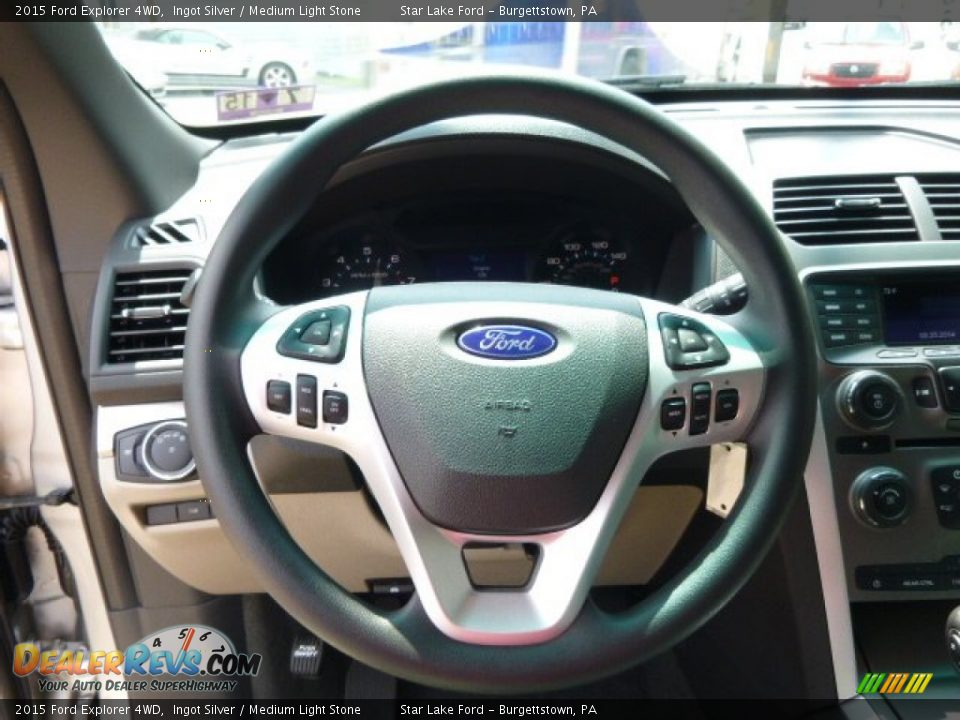 2015 Ford Explorer 4WD Ingot Silver / Medium Light Stone Photo #17