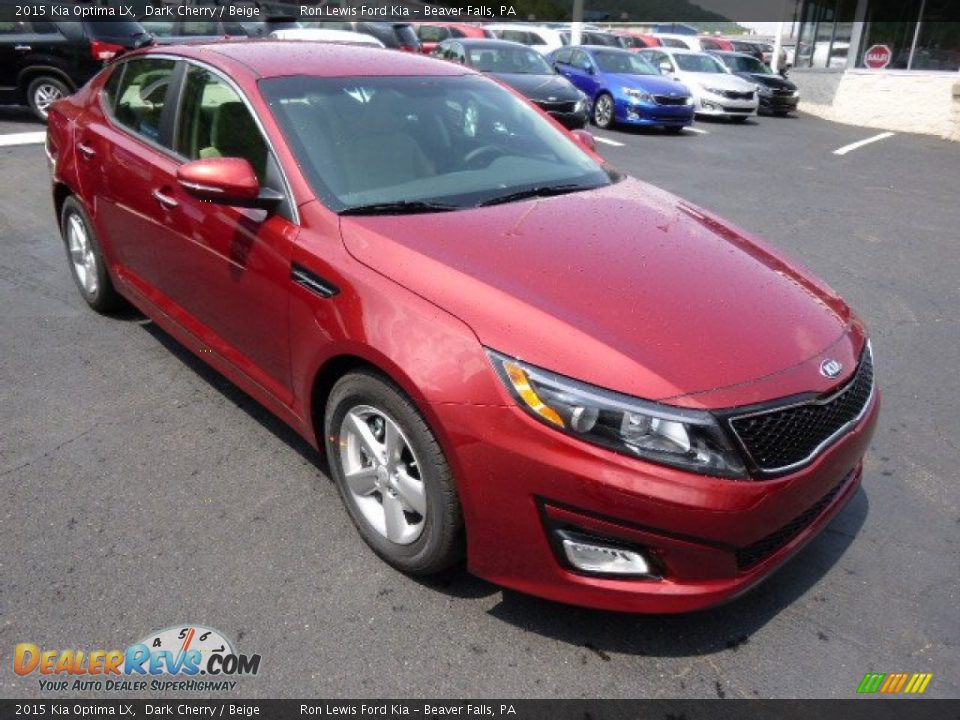 2015 Kia Optima LX Dark Cherry / Beige Photo #2