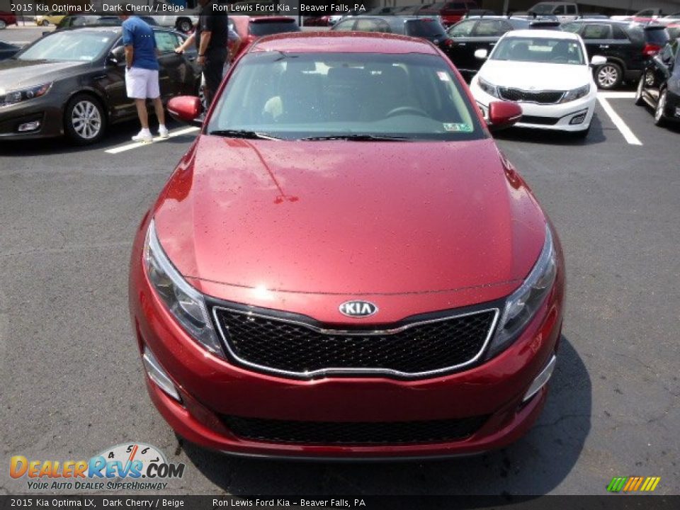 2015 Kia Optima LX Dark Cherry / Beige Photo #3