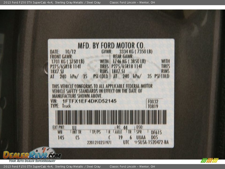 2013 Ford F150 STX SuperCab 4x4 Sterling Gray Metallic / Steel Gray Photo #16